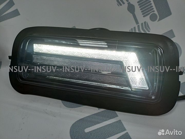 Светодиодные LED надфарники Нива dlaa (черн., миг)