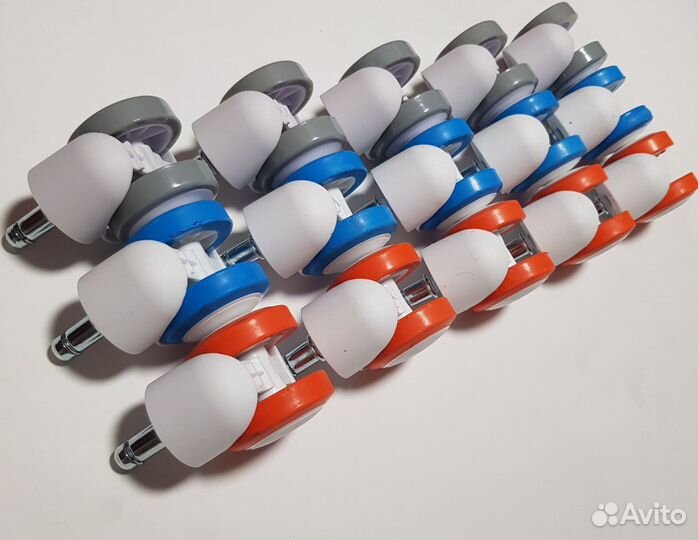 Ролики для кресла полиуретановые D50 белые (5 шт)