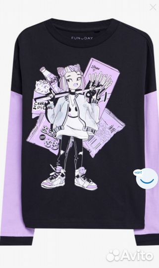 Лонгслив на девочку из 100 % хлопка