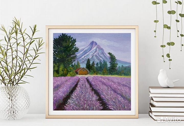 Картина маслом на холсте Лаванда картина с цветами
