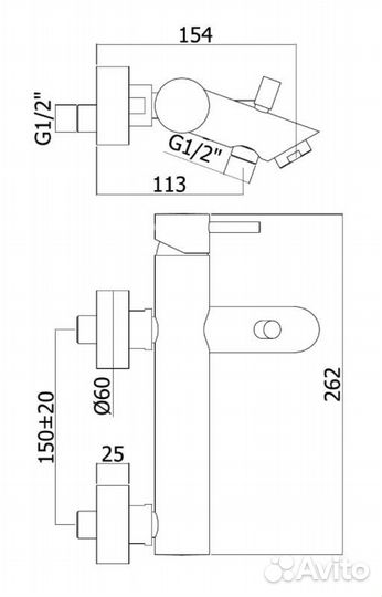 Смеситель для ванны и душа Paffoni light черный матовый LIG022NO