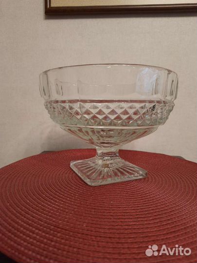 Ваза прессованное стекло 50е большая СССР