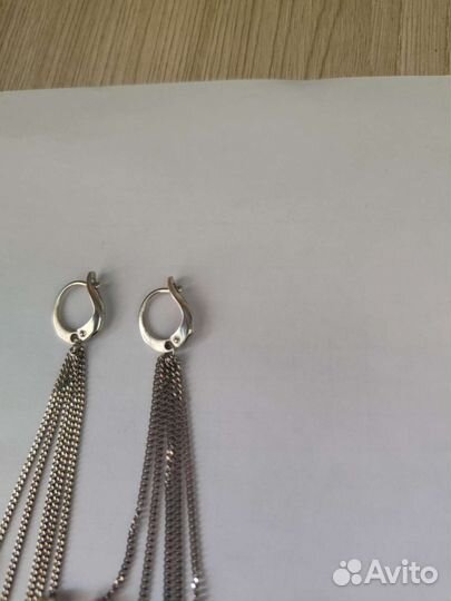 Серьги подвески серебро