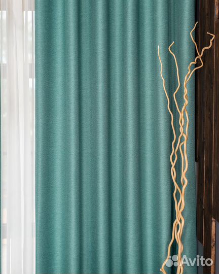 Шторы рогожка орфей бирюза новые на окна пошив