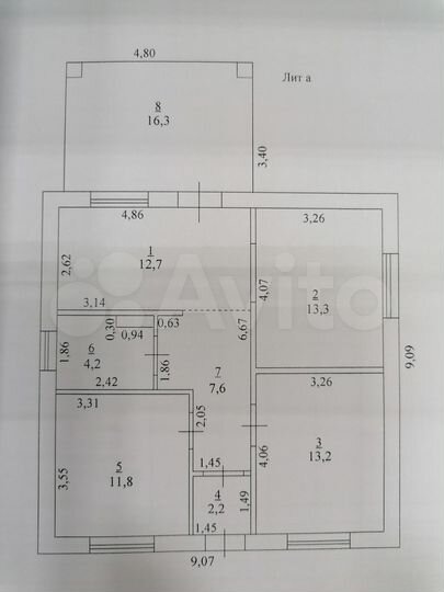 Дом 84,5 м² на участке 7 сот.