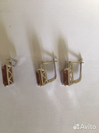 Комплект из серебра 925 с султанитом