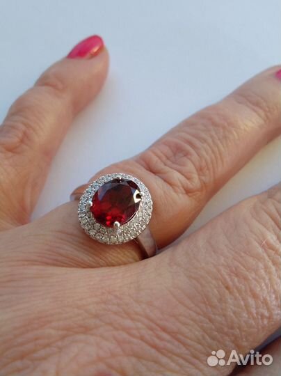 Серебро 925,гранаты, браслет, кольцо