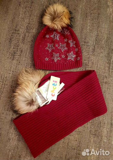 Комплект шапка и шарф для девочки