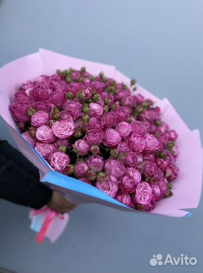 Букет розы пионовидные