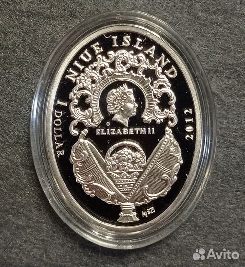 Монеты Ниуэ Яйцо Фаберже Серебро