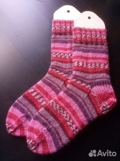 Носки шерстяные вязаные ручная работа