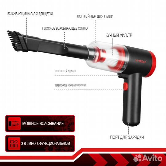 Новый беспроводной пылесос 8000 Па vvosai