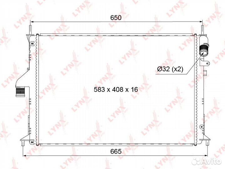 Радиатор охлаждения двигателя lynxauto