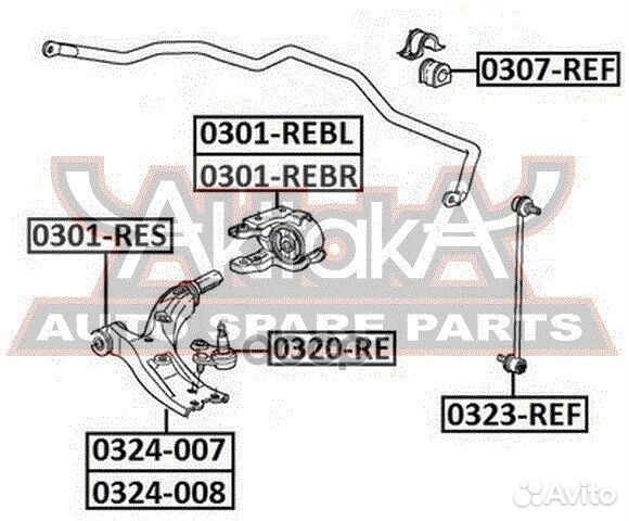 Рычаг передн. R снизу (в сборе) 0324007 asva