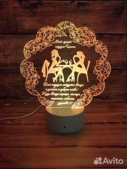 Изготовлю 3D ночной светильник с аккумулятором