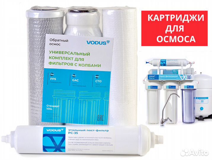 Картриджи фильтра обратного осмоса универсальные