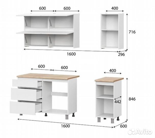 Кухонный гарнитур Токио 1,6м