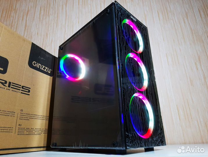 Новый Игровой Корпус Для Пк Ginzzu 4-FAN F-RGB ATX