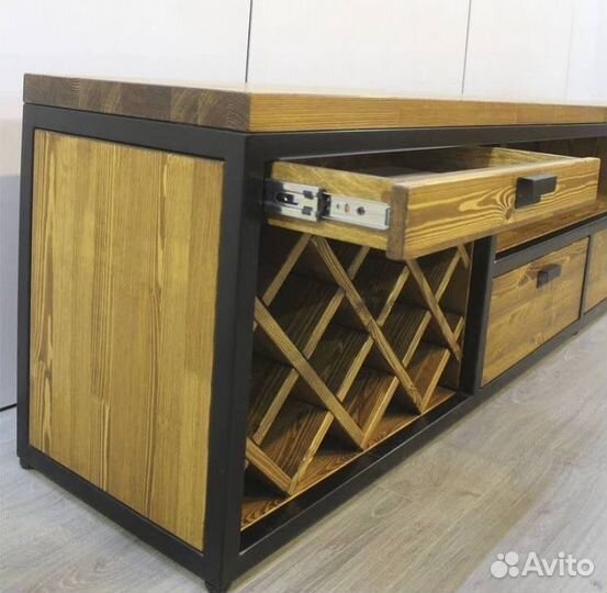 Тумба под телевизор с винницей лофт