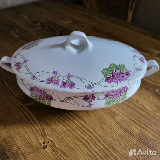 Супница, террин. Фаянс Кузнецова