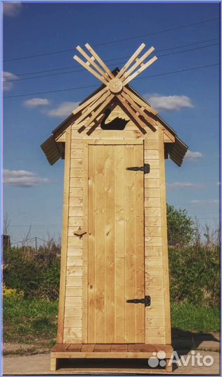 Дачный туалет деревянный прямоугольник VMX