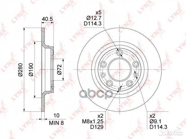 Диск тормозной задний (280x10) BN-1651 BN-1651