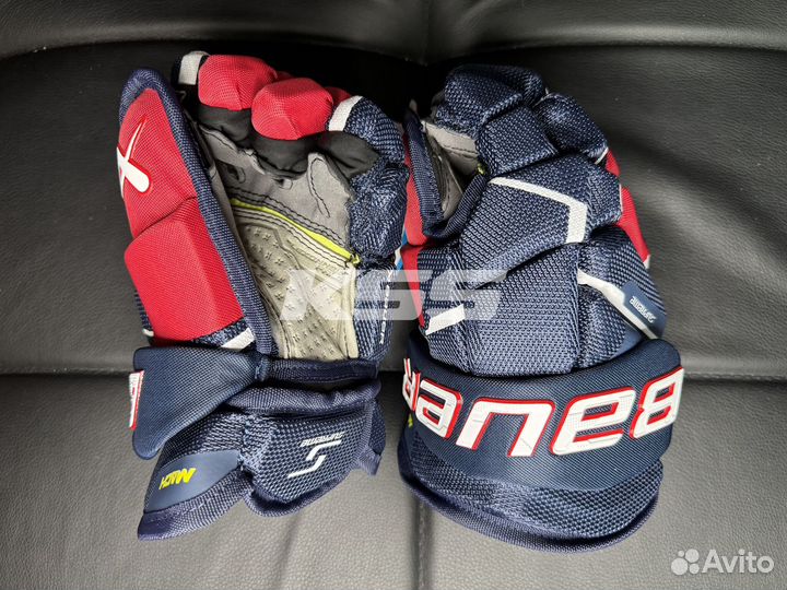 Хоккейные краги Bauer Supreme Mach Blue-Red