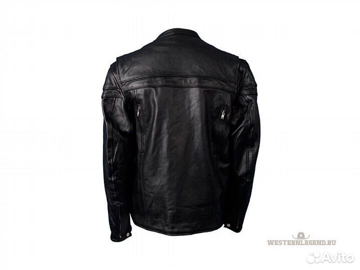 Кожаная мотокуртка Leather Jacket Double Piping