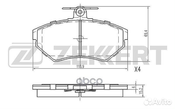 Колодки торм. диск. передн. Seat Ibiza II 94