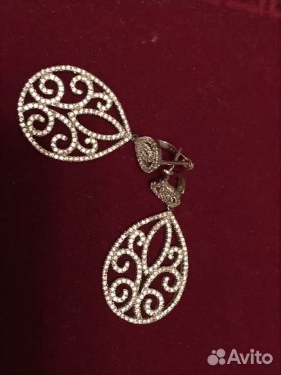 Серьги серебряные висячие