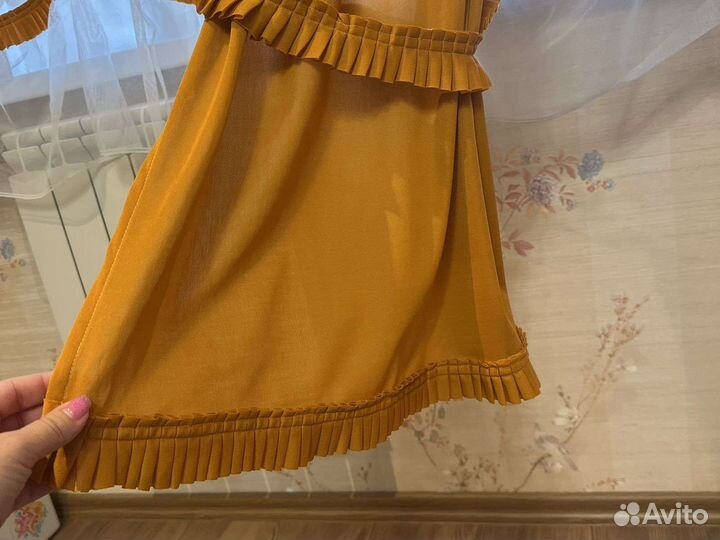 Шторы и тюль в комплекте на кухню Бронь