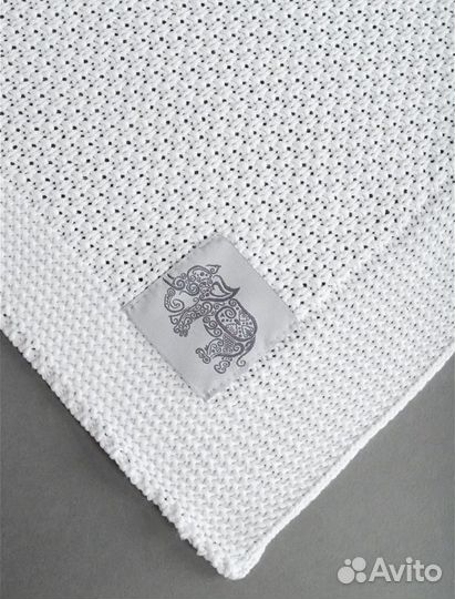 Плед вязаный комплект на выписку