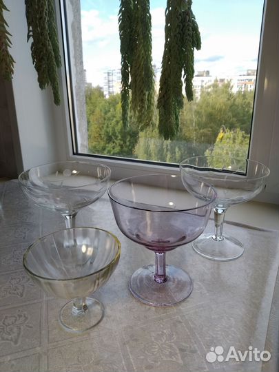 Посуда СССР, рюмки стопки креманки стаканы