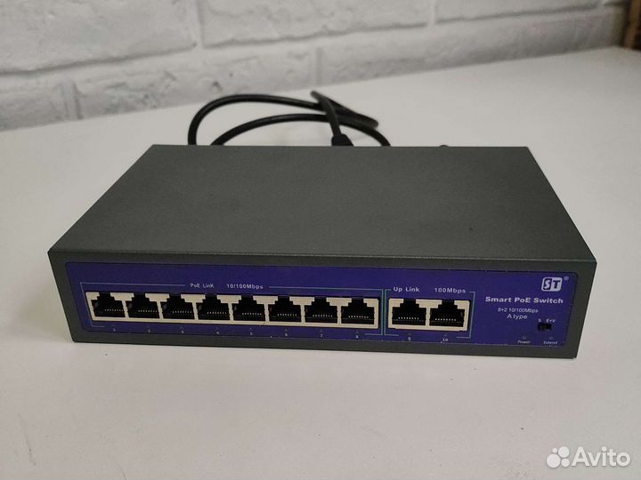 Коммутатор Poe 8 портов + 2