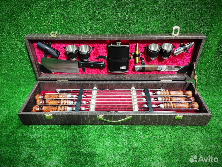 Подарочный набор шампуров в кейсе/ шашлычный набор