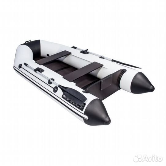Лодка пвх Аква 2800 Слань-книжка киль Светло-серый