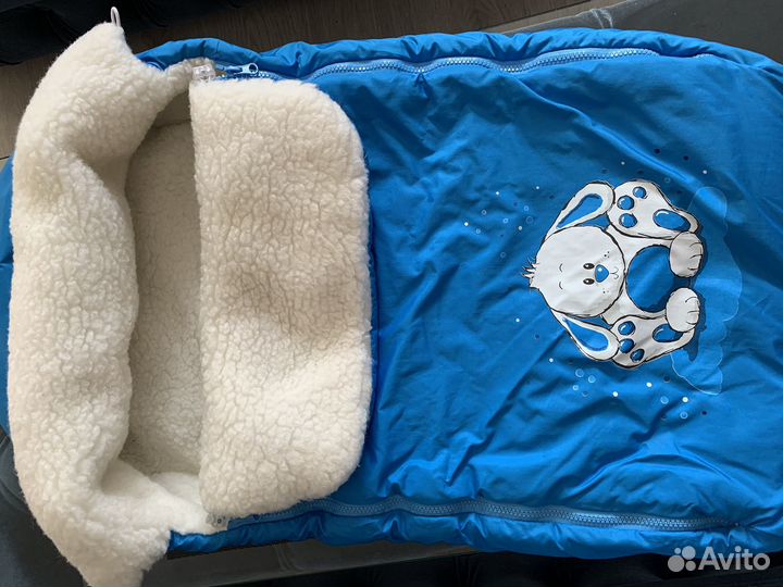 Зимний конверт в коляску на овчине