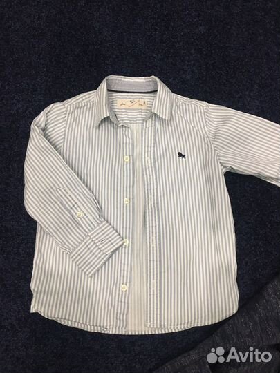 Пиджак трикотаж и рубашка hm на 4-5 лет