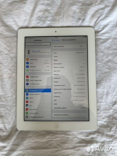 Планшет apple iPad 4 wi-fi cellular 16гб