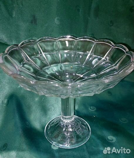 Винтажная ваза для фруктов на ножке времен СССР