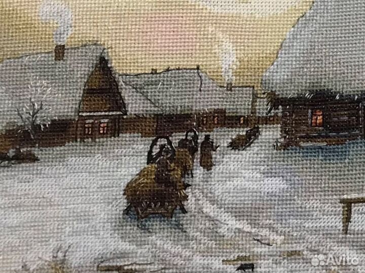 Картина вышитая крестом «Зимний Вечер»
