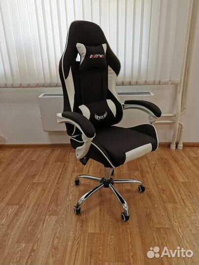 Кресло компьютерное игровое ткань. Чёрное