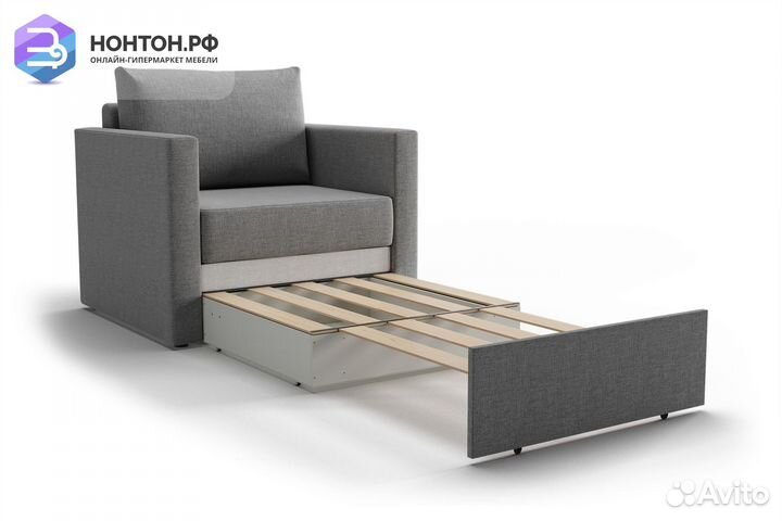 Кресло выкатное Берг рогожка темно-серая