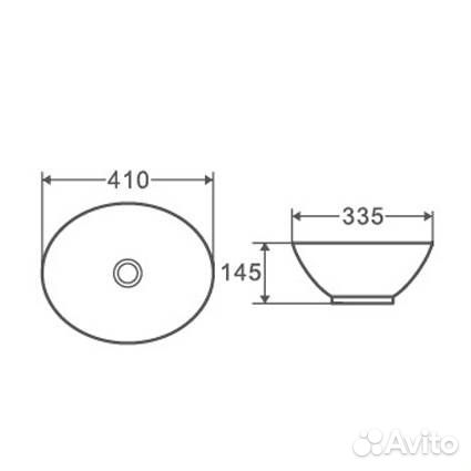 Раковина D&K Matrix DT1390708 белый матовый, 41x33.5