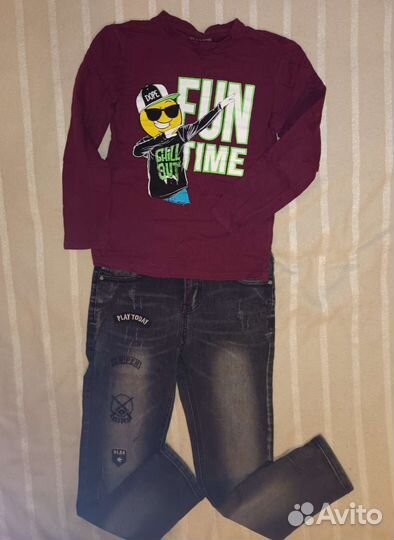 Джинсы и кофты для мальчика р140