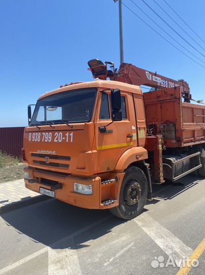 Кран манипулятор и самосвал