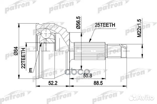 ШРУС наружн к-кт 25x55.5x22 ford: escort с ABS