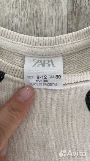 Джинсы и свитшот zara 80 размер