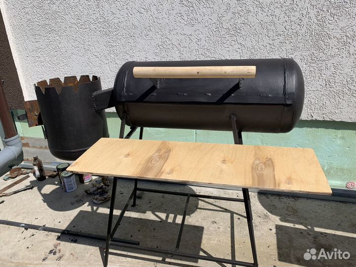 Мангал с печью под казан