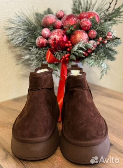 Утепленные полусапоги с верхом из искусственной за